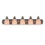 Royce Lighting RV7305/5-15 Five-Light Vanity Corinthian Bronze with Champagne Scavo Globes