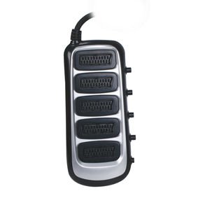 Ex-Pro Premium Gold Plated - Silver/Black - 4 Way Scart Switch Shielded cable, stress reliefs. 21 Pin Fully screened connections.
