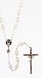 First Communion Rosary with 3 x 5 mm Imitation Pearl Beads - MADE IN ITALY - Gift Box Included