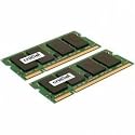 Crucial CT2CP25664AC667 200-Pin SODIMM DDR2 PC2-5300 CL=5 Unbuffered NON-ECC DDR2-667 1.8V 256Meg x 64 2GBx2 4GB Kit