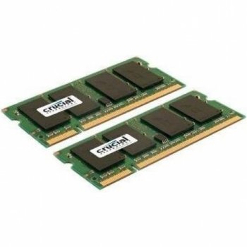 Crucial CT2CP25664AC667 200-Pin SODIMM DDR2 PC2-5300 CL=5 Unbuffered NON-ECC DDR2-667 1.8V 256Meg x 64 2GBx2 4GB Kit