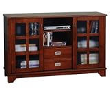 Home Styles Light Cherry Low Sliding Door Cabinet 53x16.5x35.5-in.
