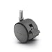 Die Cast Dual 50mm Nylon Wheel Caster, Black, with 1/4" x 5/8" Threaded Stem with Brake