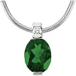 14K White Gold Chrome Tourmaline and Diamond Pendant