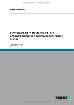 Schwarzarbeit in Deutschland - Ein unkontrollierbares Kontinuum im tertiären Sektor