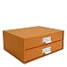 Bigso Birger File Box, 2 Drawers, Orange