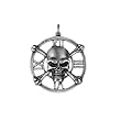Skull Medallion Pendant - Pewter - 2'' Height Skull Medallion Pendant - Pewter - 2'' Height