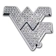 West Virginia Mountaineers Premium Chrome Metal Auto Emblem with Crystals
