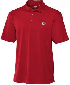 NFL Kansas City Chiefs Men's Drytec Genre Polo Knit Short Sleeve Top, Cardinal Red, X-Large