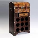 Handmade Wooden Antique Nine Piece Wine Bottle Rack