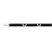 Sterling Silver Black Rubber and Cubic Zirconia Heart Bracelet - 7