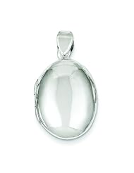 Sterling Silver Oval Locket Pendant Jewelry 27mm