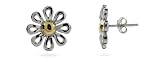 Eve's Addiction Sterling Silver Daisy Stud Earrings
