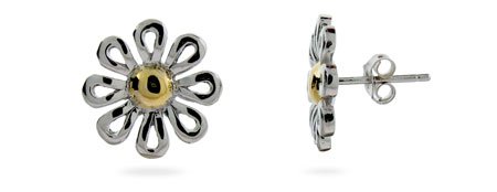 Childrens Toyshop  Jewelry : Eve's Addiction Sterling Silver Daisy Stud Earrings