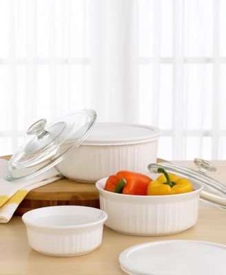 Corningware 7-pc. French White Bakeware Set with Glass & Plastic Lids