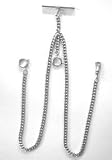 #147-2 Solid Sterling Double Albert Watch Chain New Stock Made in USA