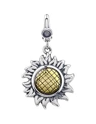 Sterling Silver-Enamel Sunflower Charm by US Gems