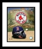 Boston Red Sox MLB Framed 8x10 Photograph Team Logo and Baseball Cap Collage