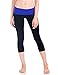 Juniors Cotton Spandex Fold Over Capri Leggings