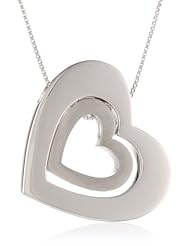By Joy Jewelry Sterling Silver Heart Pendant Necklace, 18"