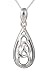 Ladies' Celtic Knot Drop Pendant Necklace, Silver Curb Chain, 46cm Length, Model SP161