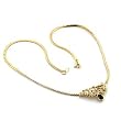 Gold Plated Brass Necklaces with Black CZ, 16 Inches