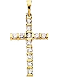 Diamond Cross Pendant in 14k Yellow Gold