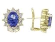 14K Yellow Gold Tanzanite and Diamond Earrings