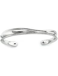Platinum Plated 925 Sterling Silver Infinity Two Grooved Bangle