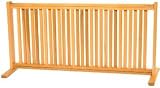 20 Tall Up To 72 Wide All Wood Large Free Standing Pet Gate - Light Honey Stain - Made in the USA