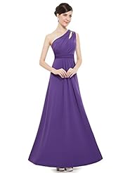 A-line Chiffon Floor Length Lace Draped Beaded One Shoulder Natural   Waistline Bridesmaid Dress 