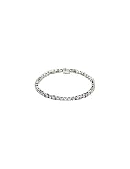 14k White Gold 4 1/2 ct tw Diamond Tennis Bracelet 7 1/4"