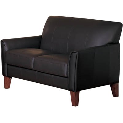 Petite Vinyl Loveseat - Brown
