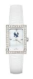 New York Yankees Ladies Allure Watch White Leather Strap