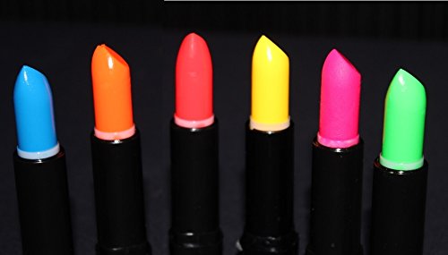 Set of SIX Neon Lipsticks, Cream Sticks, Black Light UV Reactive, Rave (NOT Kryolan) Set of SIX Neon Lipsticks, Cream Sticks, Black Light UV Reactive, Rave (NOT Kryolan)