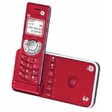 GE DECT 6.0 Expandable Ultra Slim Cordless Phone with Call Waiting Caller ID & Digital Answerer in Red (Model# 28118BE1-A)