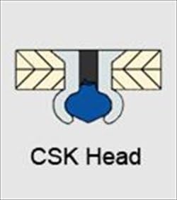 SSCI-06-06 INTERLOCK RIVETS 3/16 .187 STEEL/STEEL,CSK HD,GRIP-.125-.331