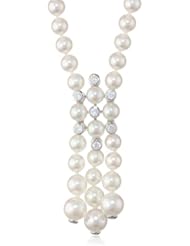 Majorica Pearl Cubic Zirconia Y-Shaped Necklace, 17"