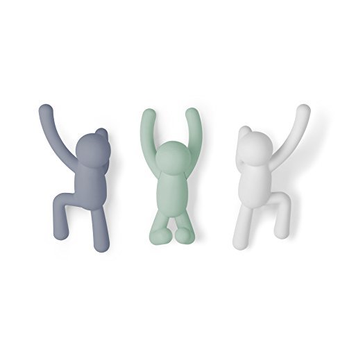 Umbra Buddy Wall Hooks Set of 3, Pastels by Umbra