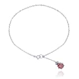Sterling Silver Dangle Ladybug Charm Anklet, 9