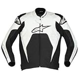 ALPINESTARS TECH 1-R LEATHER JACKET (EU 52 / US 42) (WHITE/BLACK)