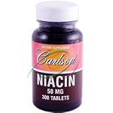 Carlson Labs Niacin, 50mg, 300 Tablets