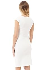 V-neck Shift Stretchy Pleated Fitted Sleeveless Polyester  Dress