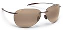 MAUI JIM SUGAR BEACH 421 H421-26 ROOTBEER PLASTIC HCL BRONZE POLARIZED RIMLESS SUNGLASSES SHADES