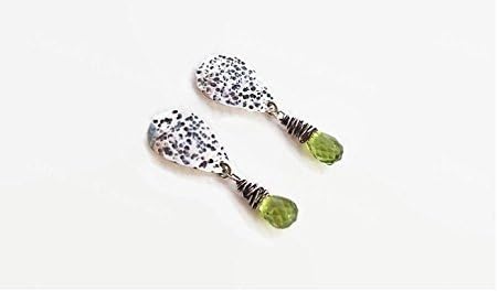 Peridot Drop Silver Earrings