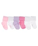 Esprit "Solid Style" 6-Pack Cuffed Socks (Sizes 12M - 24M)