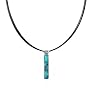 Necklace / Pendant - XP-85- Genuine Handmade Dichroic Glass Pendant Hung on a 16" Stainless Steel Black Colored Multi-Strand Cord + 2" Extension Chain ~ .925 Sterling Silver