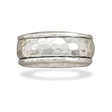 Sterling Silver Hammered Spin Ring