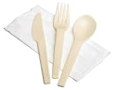 Jaya Biodegradable Knife/Fork/Spoon Combo Pack with Napkins, 250-Count Case