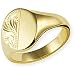 9ct Gold Half Engraved Oxford Stamped Signet Ring